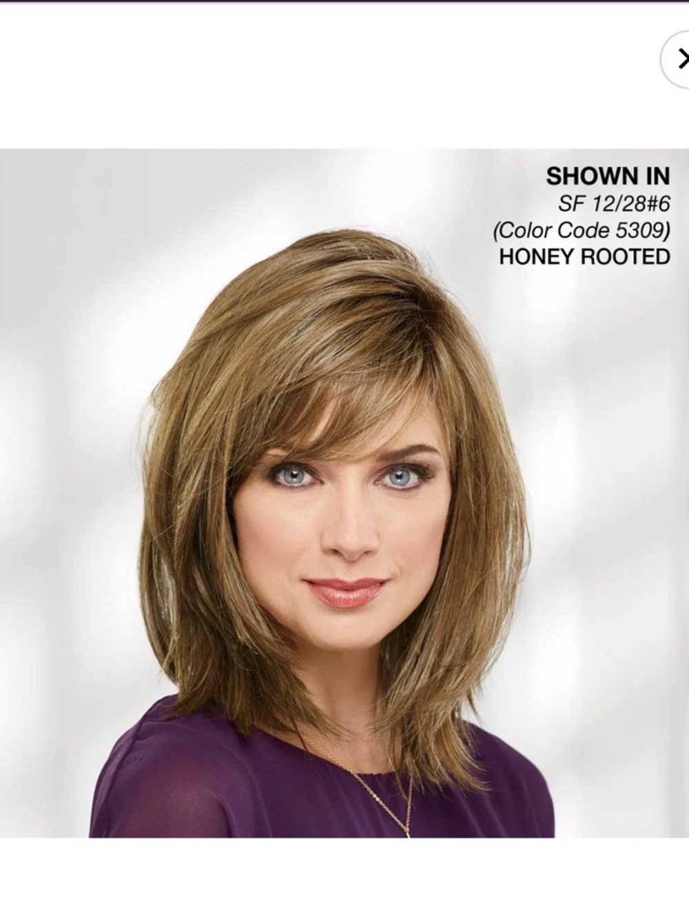 Honey Rooted Layered Shoulder-Length Wig - Natural Honey Brown